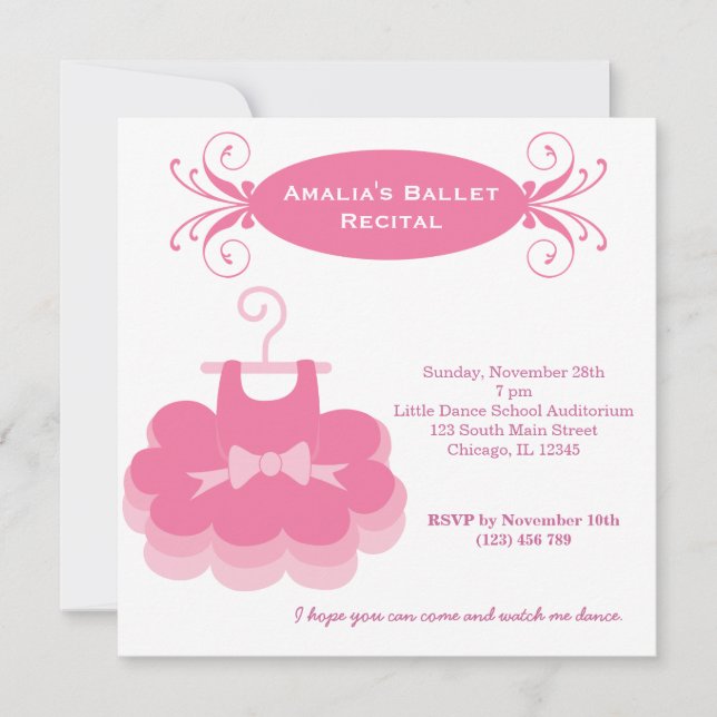 Invitation Récital de ballet (Devant)