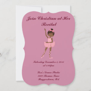 Invitation récital de danse de la petite fille Ballerina