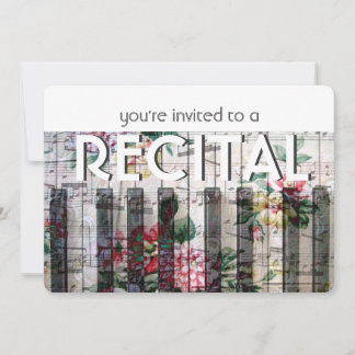 Invitation récital de design floral piano vintage, événement
