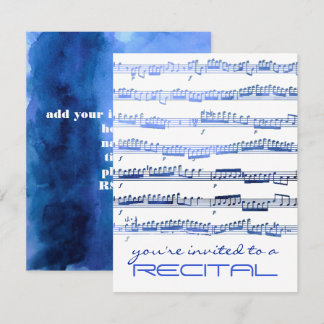 invitation récital de musique bleue indigo