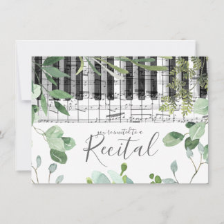 Invitation récital de musique de feuillage aquarelle
