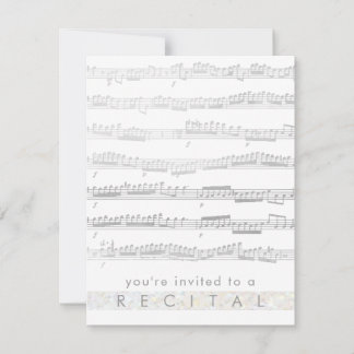 Invitation récital de musique gris élégant