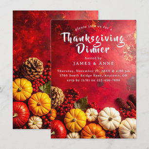 Invitation Récolte d'automne festive Thanksgiving Dîner
