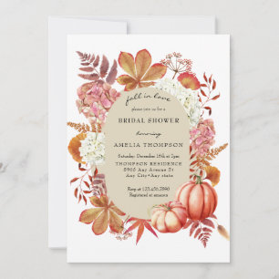 Invitation Récolte d'automne   Fête de mariage Floral d'autom
