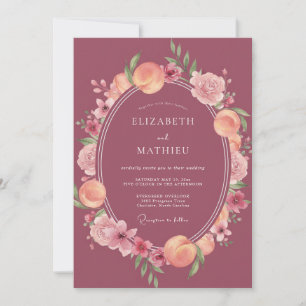Invitation Récolte de mariage au verger verdoyant mauve