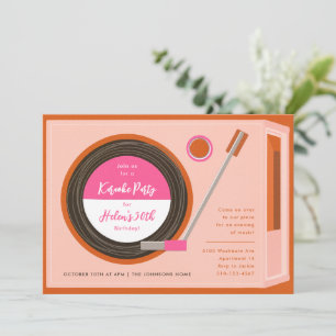 Invitation Record Player Music Anniversaire