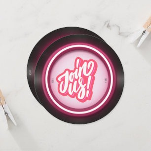 Invitation Records de vinyle rose rétro Quinceanera