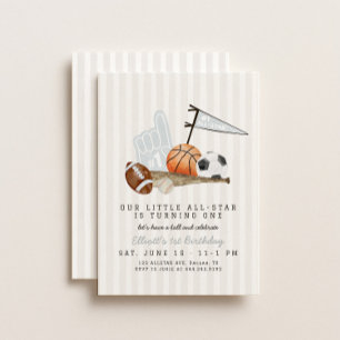 Invitation Recrue de l'année 1er anniversaire de sports pou