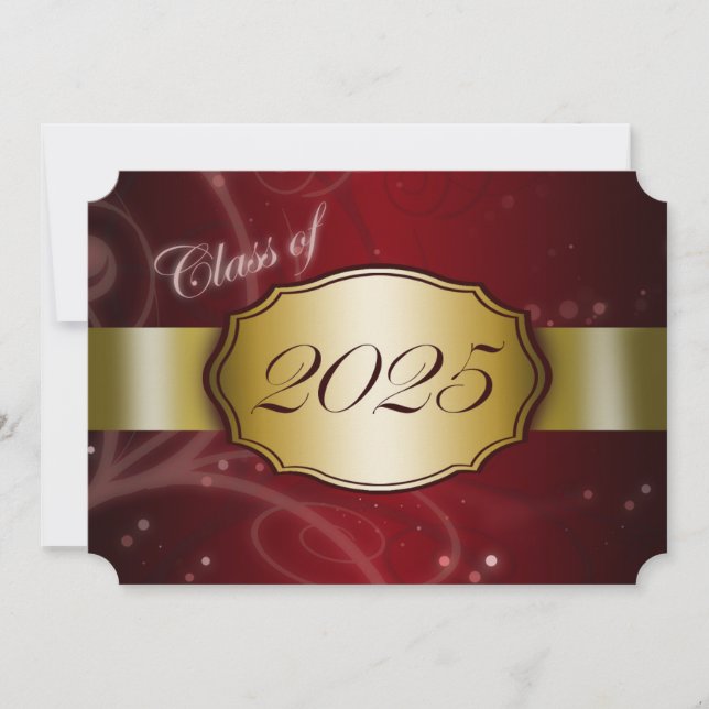 Invitation Red and Gold 2025 Graduation (Devant)