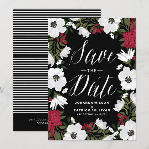 Invitation Red Anemone Blooms Enregistrer la date Annonce