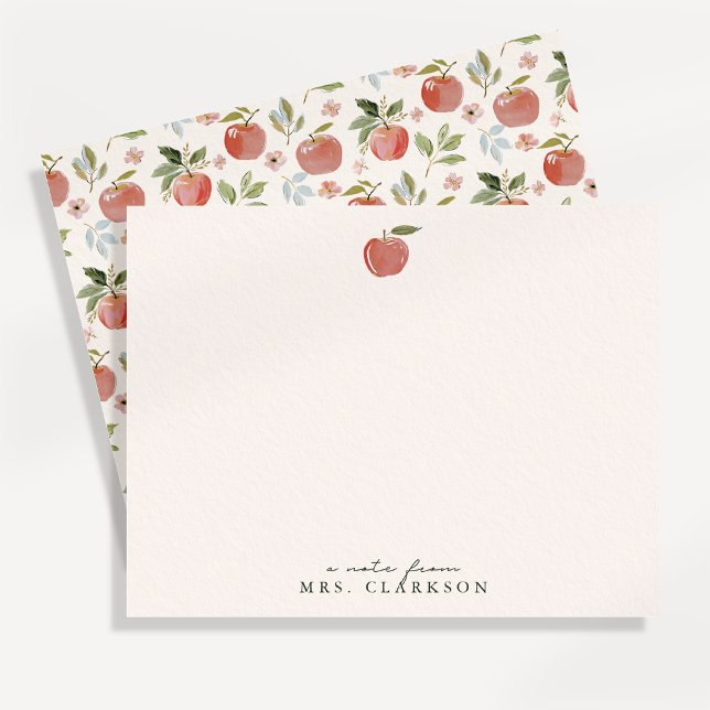 Invitation Red Apple Teacher Stationery Note Card (Créateur téléchargé)