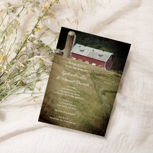 Invitation Red Barn et Silo Country Farm Mariage
