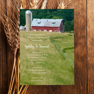 Invitation Red Barn et Wedding shower de la ferme Silo