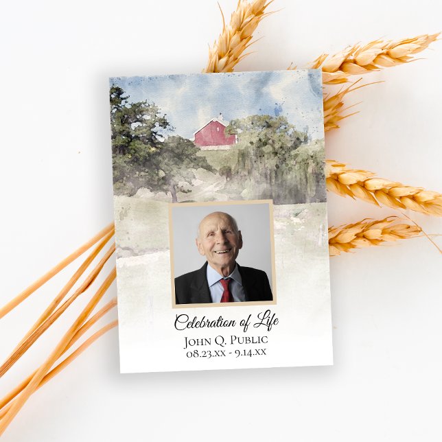 Invitation Red Barn on Hill Country Farm Fête de la vie (Créateur téléchargé)