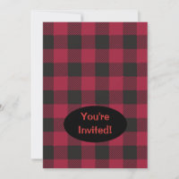 Red Black Buffalo Plaid Check Party