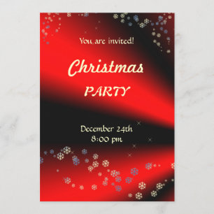 Invitation Red Black Christmas Party