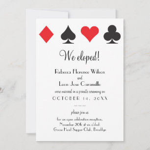 Invitation Red Black Classic Las Vegas Elopement