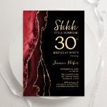 Invitation Red Black Gold Agate Surprise 30e anniversaire<br><div class="desc">Gate rouge,  noir et or surprise 30e anniversaire invitation fête. Design élégant et moderne avec aquarelle agate marbre arrière - plan,  fausse parties scintillant or et typographie script de police. Carte invitation branchée parfaite pour une célébration anniversaire féminine élégante. Invitations Zazzle imprimées ou téléchargement instantané modèle imprimable numérique.</div>