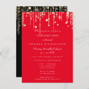 Invitation Red Black Gold Drives Mariage nuptiale