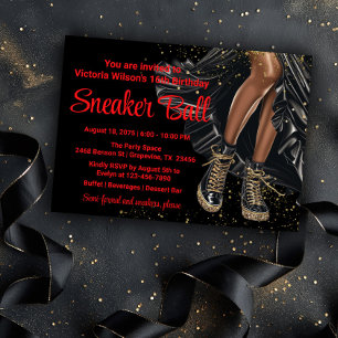 Invitation Red Black Gold Sneakers Sneaker Ball