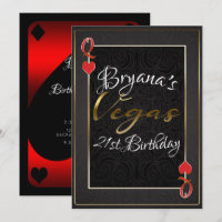 Red Black Queen of Hearts Vegas 21e anniversaire