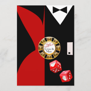 Invitation Red Black Vegas Nouvel An Mariage Réception