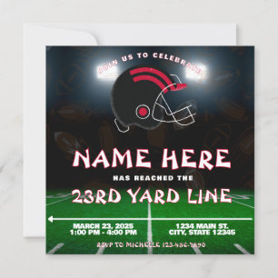 Invitation Red Black White Atlanta Football Team Anniversaire