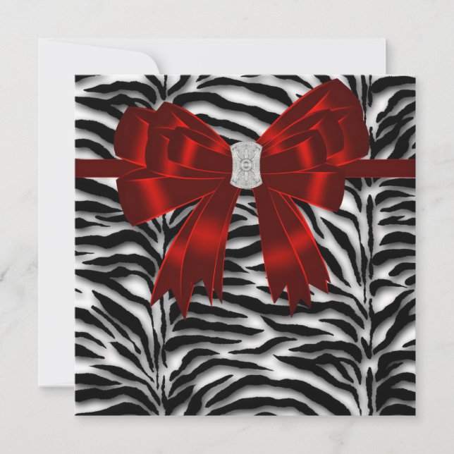 Invitation Red Black Zebra Toutes les occasions (Devant)