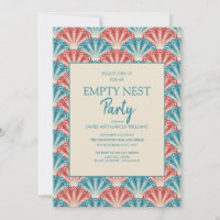 Red Blue Shell Fan Pattern Empty Nest Party