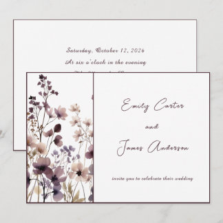 Invitation Red Blush Floral Wedding Elegant Romantic