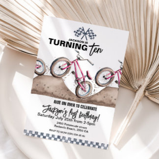 Invitation Red BMX birthday invitation, Any age, Dirt bike