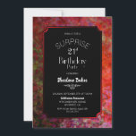 Invitation Red Border 21st Birthday Party<br><div class="desc">Une invitation à la fête de 21e anniversaire de surprise noire avec un cadre rouge vif.</div>