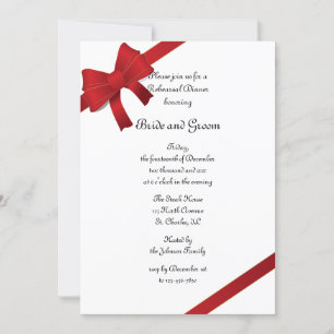 Invitation Red Bows - Répétition de mariage d'hiver Invitatio
