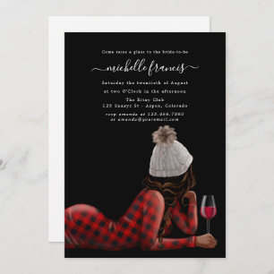 Invitation Red Buffalo Plaid Christmas Fête des mariées