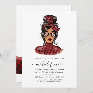 Invitation Red Buffalo Plaid Christmas Fête des mariées Invit