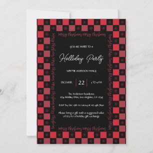 Invitation Red Buffalo Plaid Noël Fête moderne