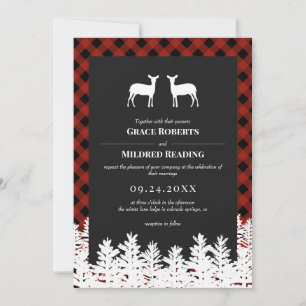 Invitation Red Buffalo vérifie Rustic Deer fait Lesbian Maria