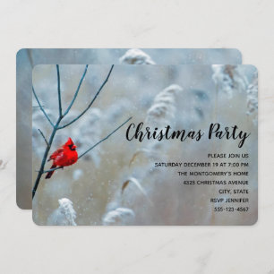 Invitation Red Cardinal dans Winter Nature Photo de Christmas