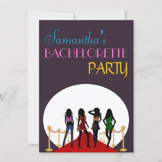 Invitation Red Carpet Bachelorette Party Purple Hens Invitati