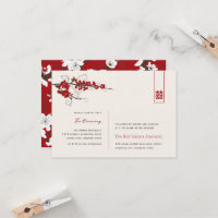 Red Cherry Blossoms Chic Asian Wedding Réception