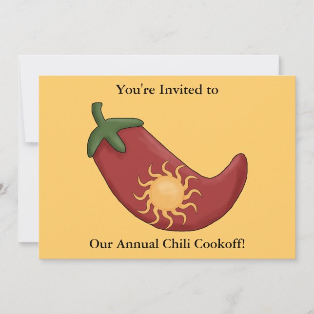 Invitation Red Chili Pepper Firecracker - Western BBBQ Party (Devant)