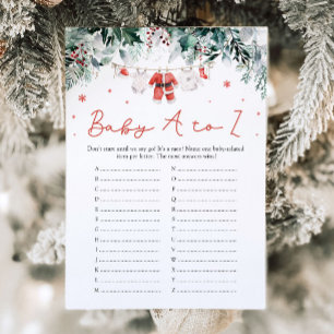 Invitation Red Christmas Baby Items A à Z Baby shower Jeu