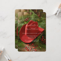 Red Christmas Cowboy Hat Engagement Party