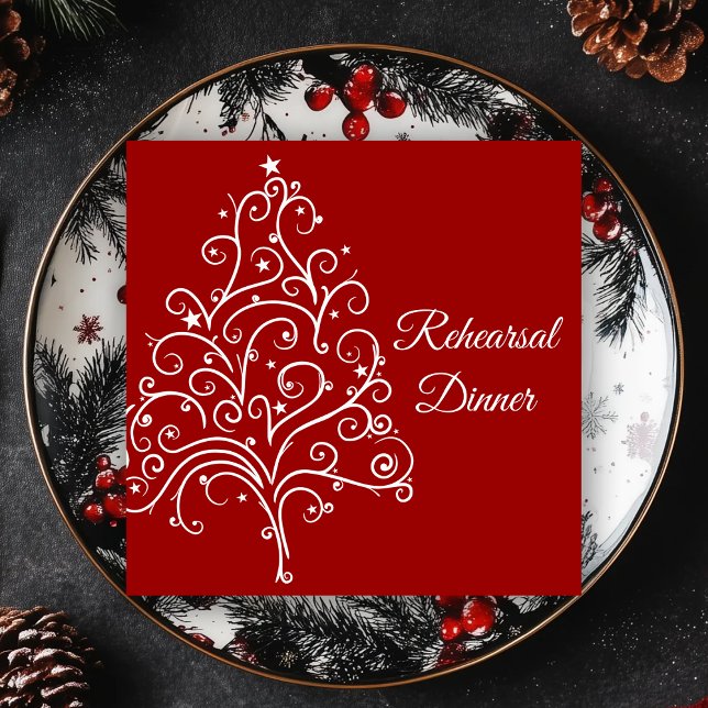 Invitation Red Christmas Tree - Souper de la répétition de ma (Créateur téléchargé)