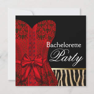 Invitation Red Corset Black Red Zebra