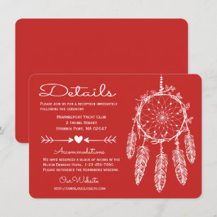 Invitation Red Details Dreamcatcher Mariage amérindien
