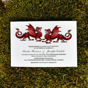 Invitation Red Elegant Dragon Wedding