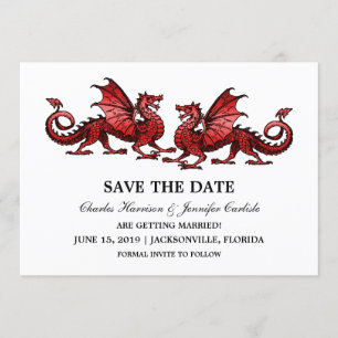 Invitation Red Elegant Dragons Enregistrer l'Invitation de da