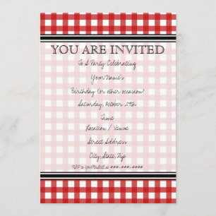 Invitation Red En vichy
