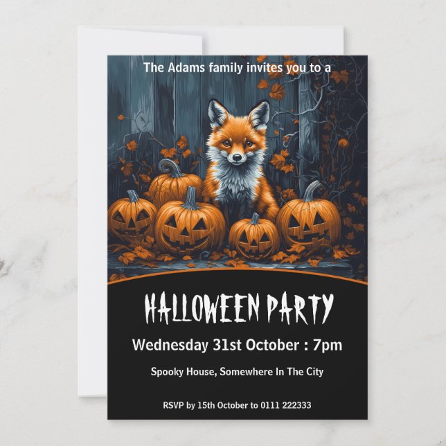 Invitation Red Fox Halloween (Devant)